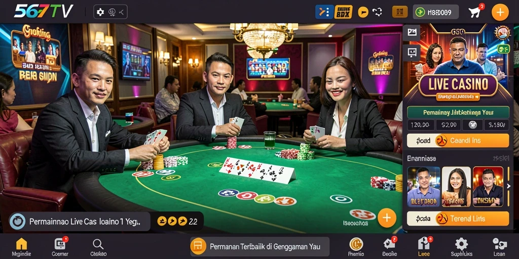 Tampilan gameplay Live Casino yang mendebarkan di 567TV.