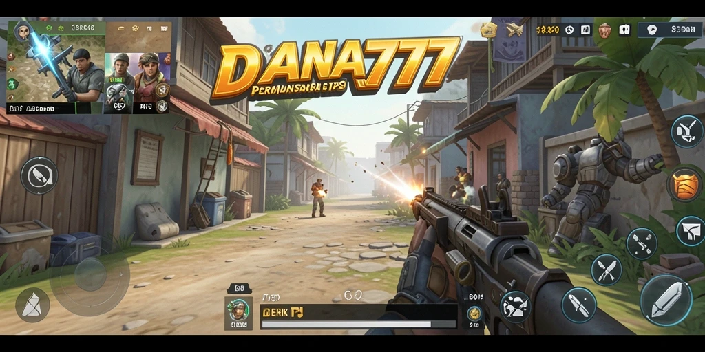 Screenshot gameplay DANA777 menunjukkan aksi menembak yang intens dan grafis yang menawan.
