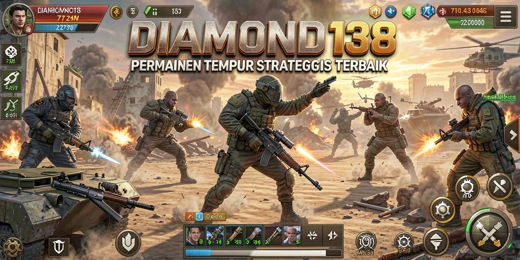 Screenshot gameplay DIAMOND138 dengan aksi laga di medan perang.