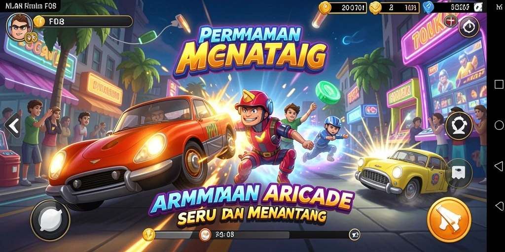 Tangkapan layar gameplay F08 yang menunjukkan aksi seru dalam permainan arcade.