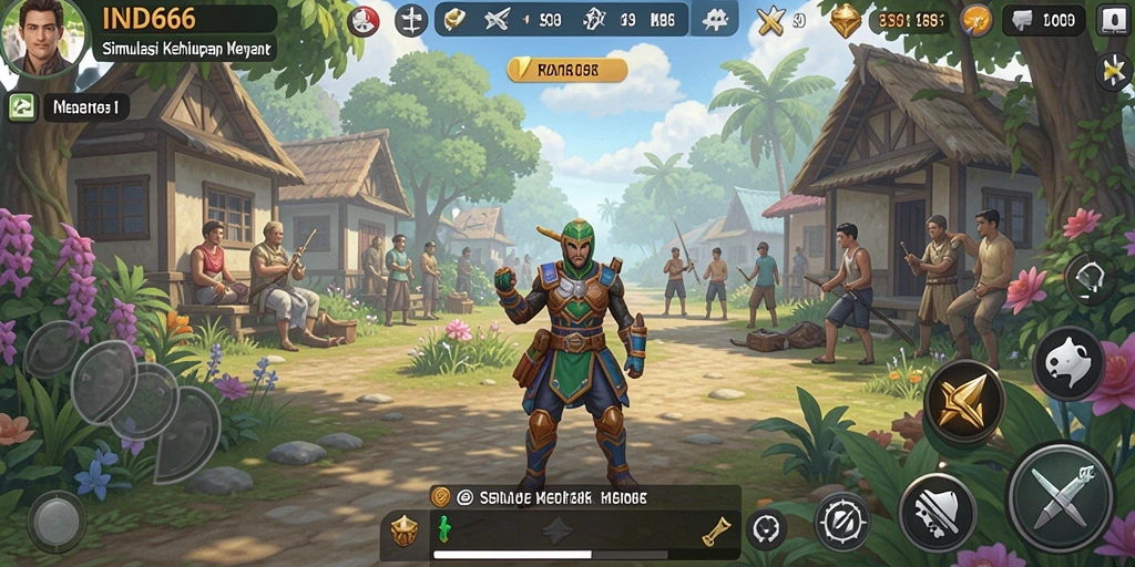 Screenshot IND666 menampilkan aksi seru dalam simulasi kehidupan.