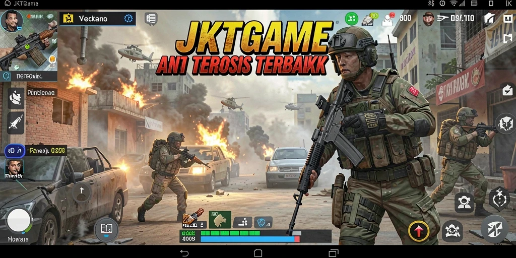 Tangkapan layar menampilkan aksi intens dari gameplay FPS JKTGAME.