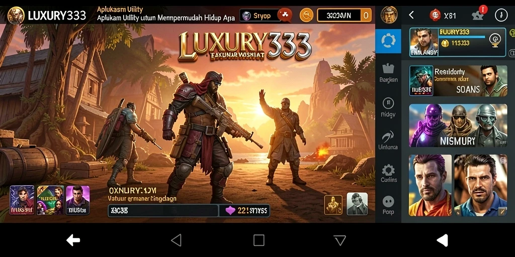 Tampilan antarmuka LUXURY333 yang bersih dan praktis.