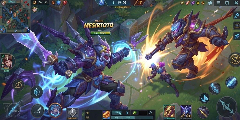 Tangkapan layar utama gameplay MOBA yang mendebarkan di MESIRTOTO.
