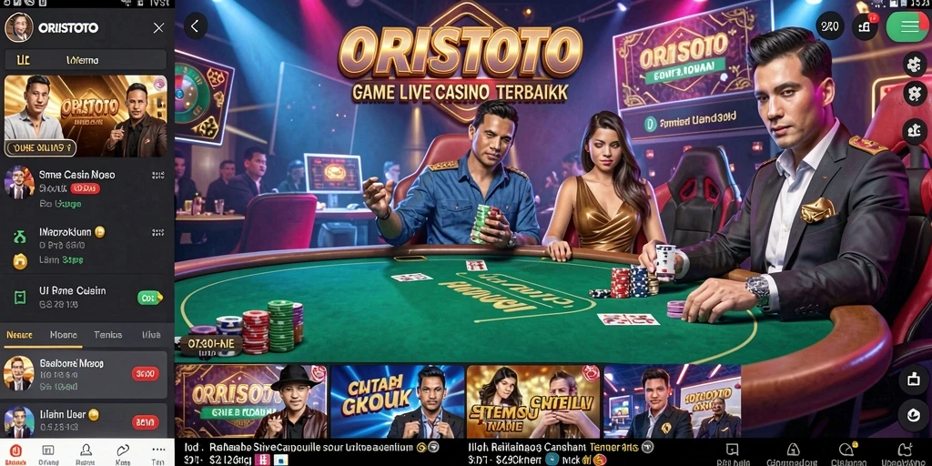 Tampilan gameplay Live Casino yang interaktif dan mengasyikkan di ORISTOTO.