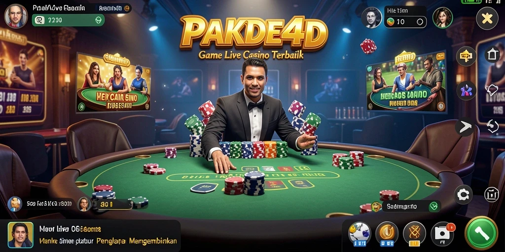 Screenshot gameplay PAKDE4D menunjukkan suasana kasino yang autentik.