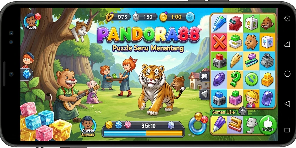 Tampilan gameplay PANDORA88 yang menantang dan penuh warna.
