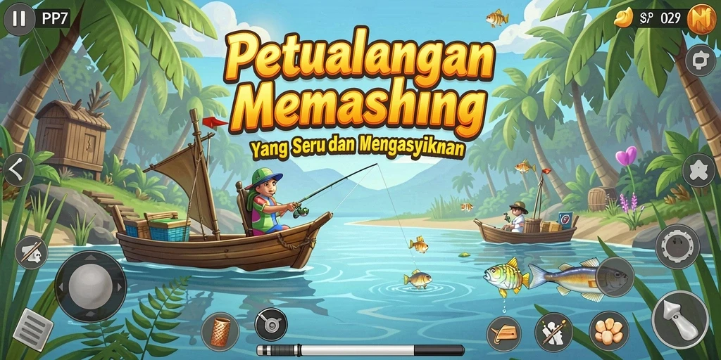 Gameplay seru PP7 saat menangkap ikan dengan teknik memancing.