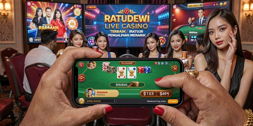 Tampilan gameplay RATUDEWI yang menakjubkan dan interaktif dalam Live Casino.