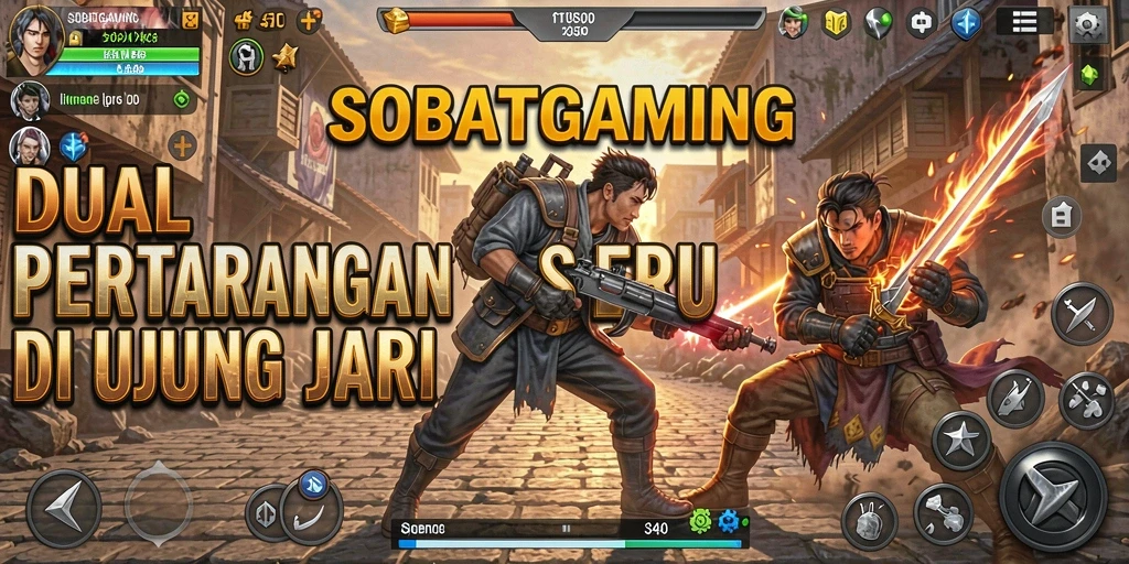 Screenshot menunjukkan aksi pertarungan seru dengan karakter berbeda.