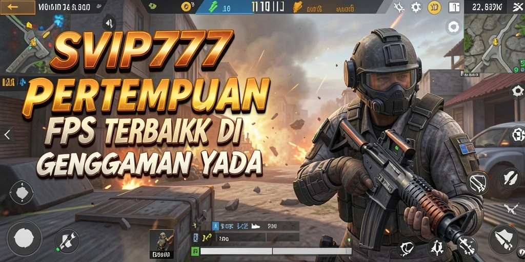 Screenshot SVIP777 menampilkan aksi gameplay FPS yang intens.
